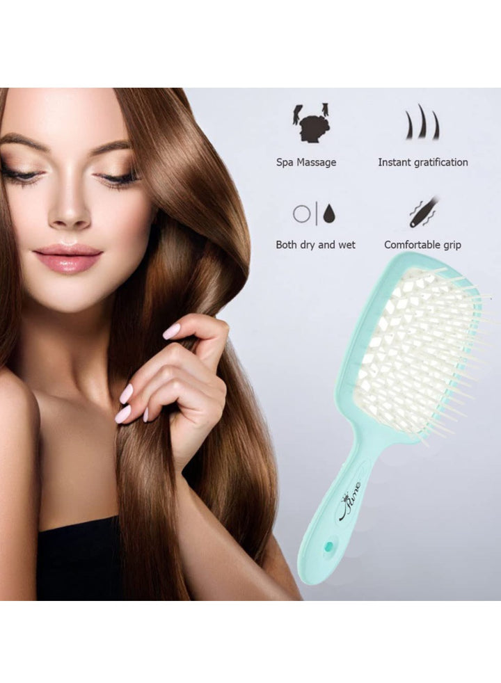 Hair Brush Professional Detangler Superbrush for Men and Women - White Green