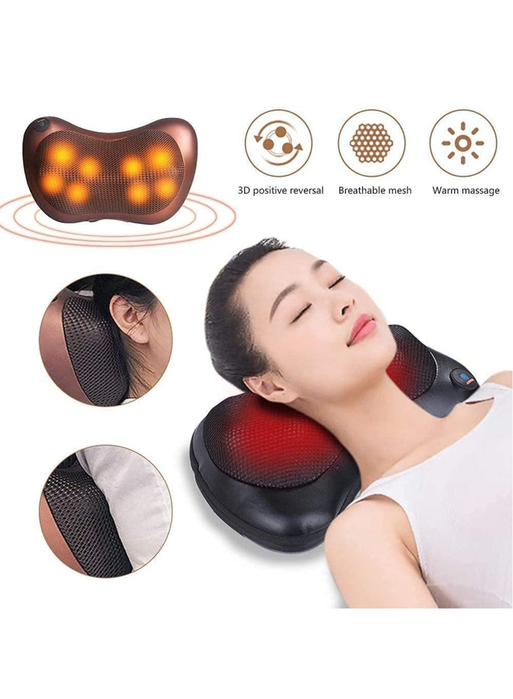 Multifunction Massage Pillow with 8 Massager Heads + EMS Foot Massager