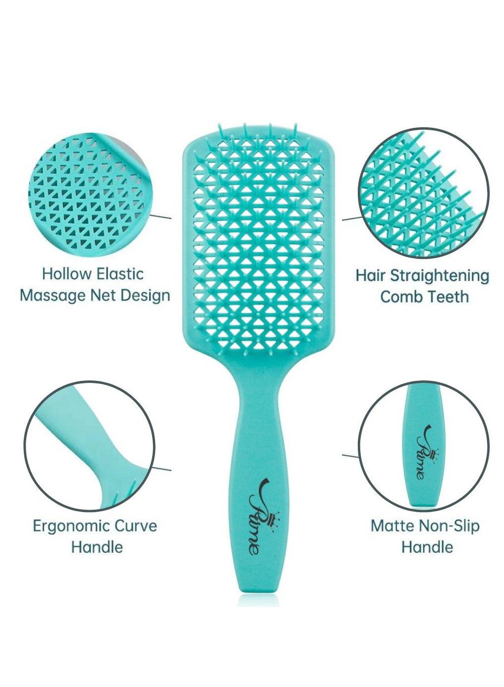 Wet Curly Detangling Hair Scalp Massage Comb- Green