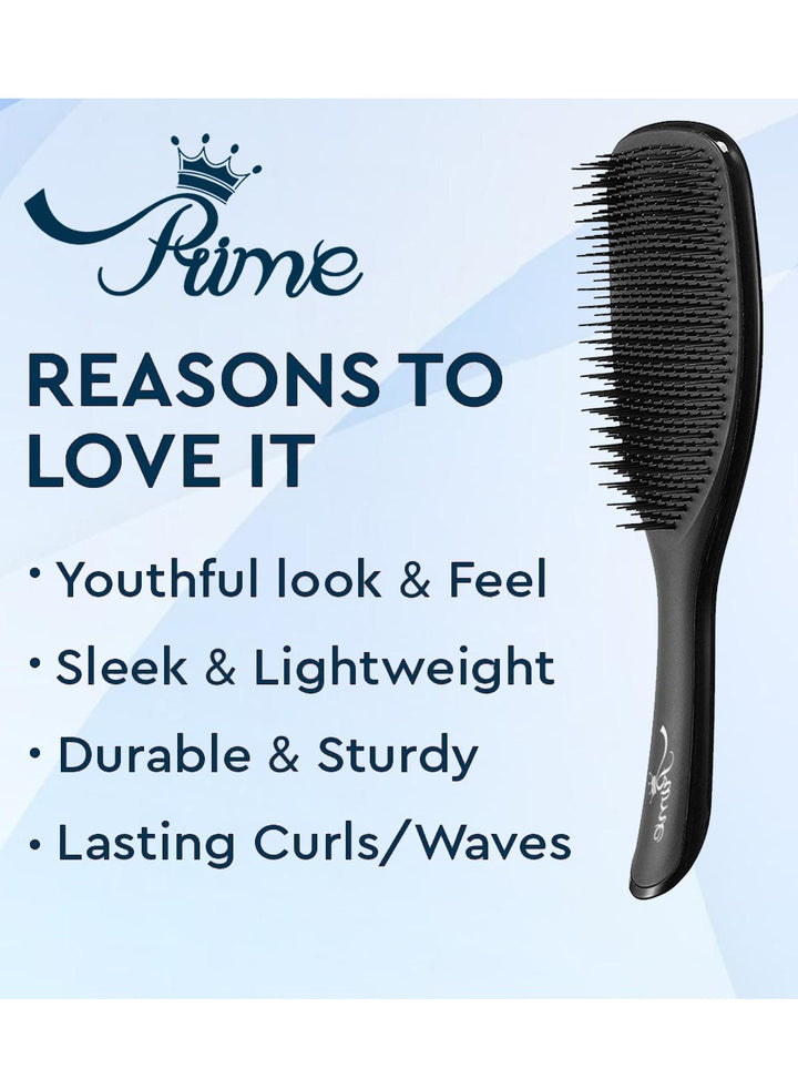 Prime The Ultimate Detangler Hairbrush for Wet Hair - Black