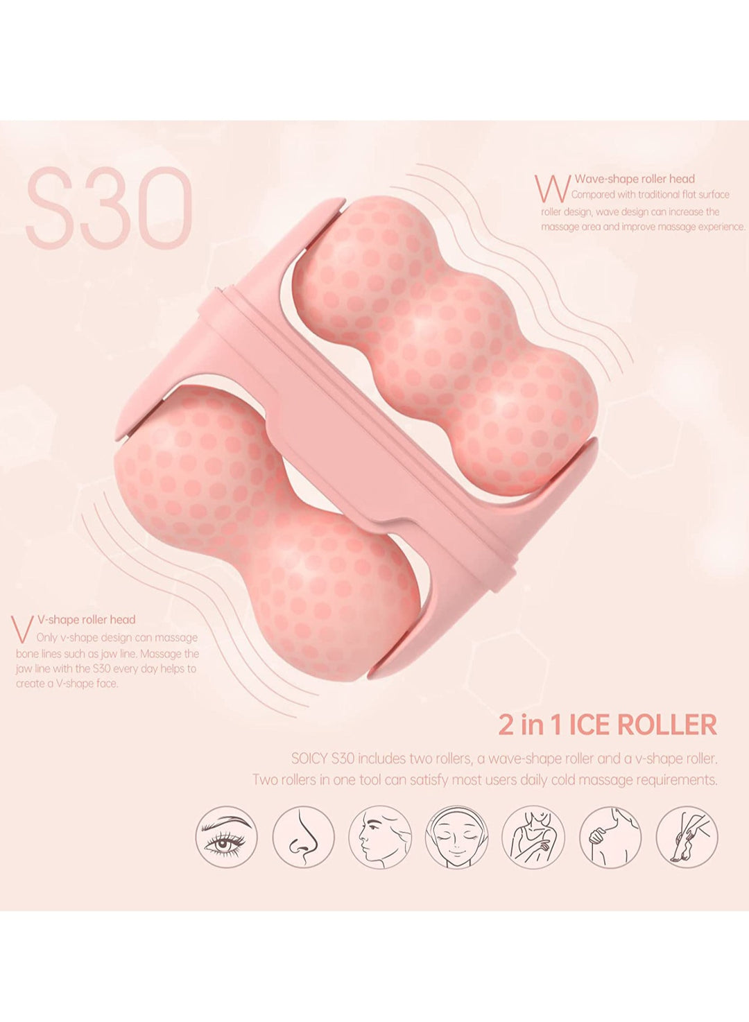 2-in-1 Face Cooling Ice Roller with Plastic Cover