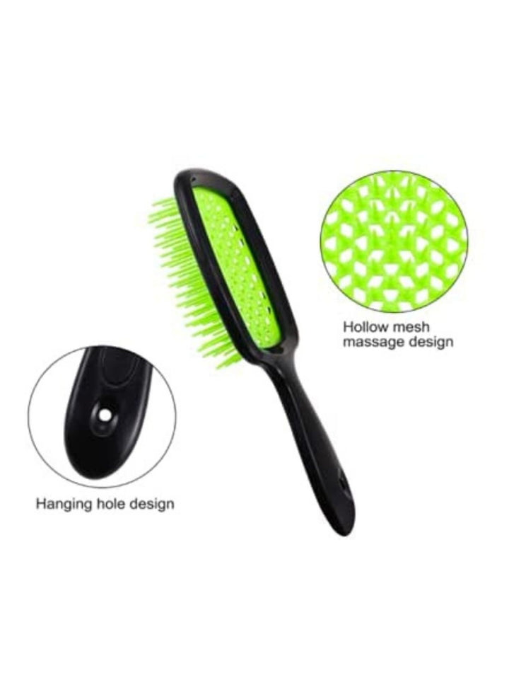 Hair Brush Professional Detangler Superbrush for Men and Women - Black Green