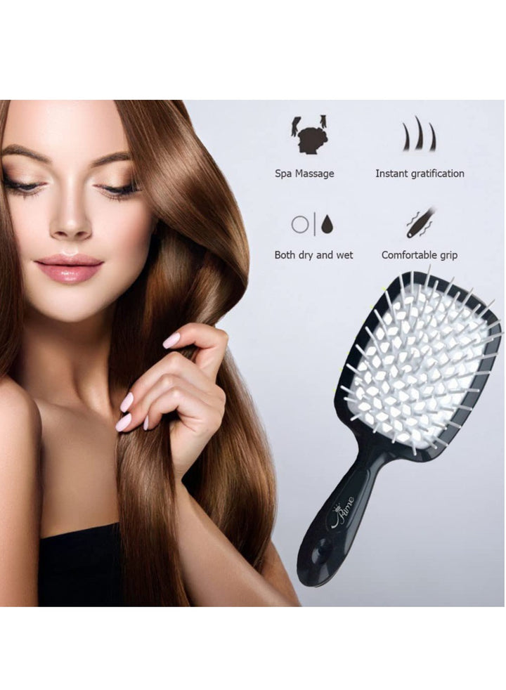 Hair Brush Professional Detangler Superbrush for Men and Women - Black White