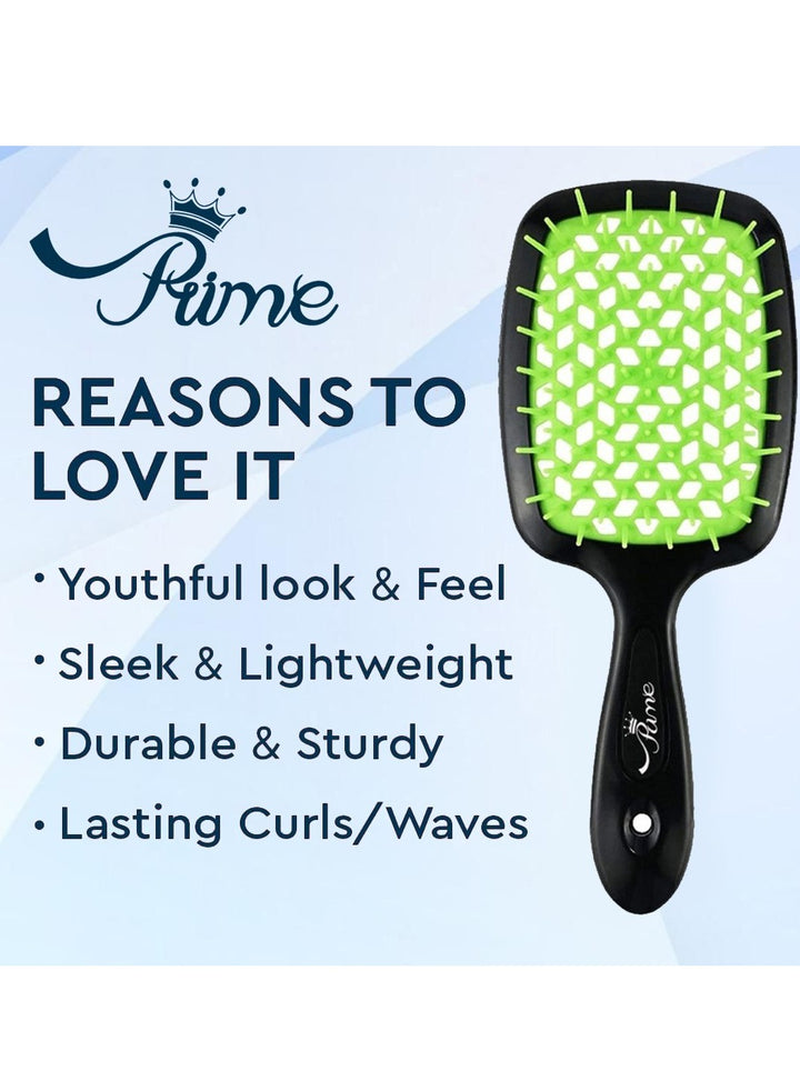 Hair Brush Professional Detangler Superbrush for Men and Women - Black Green