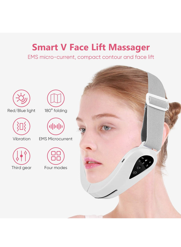 V-Shape Belt Patch Adjustable Facial Firming Massager