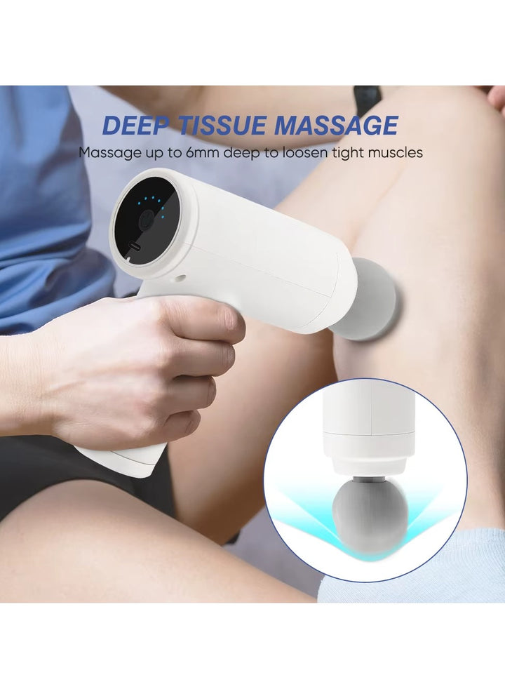 Mini Heat & Cold Massage Gun Massager with 6 Heads for Back & Muscle Relief