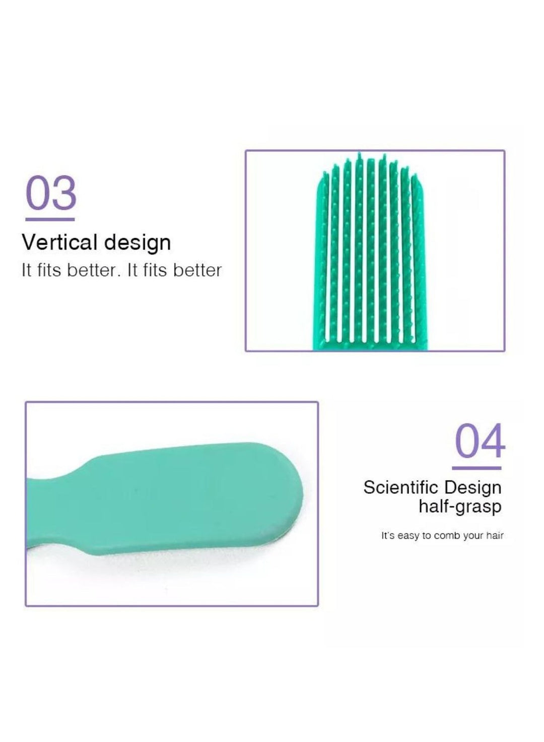 Anti-Static Comb Detangling Mini HairBrush - Green