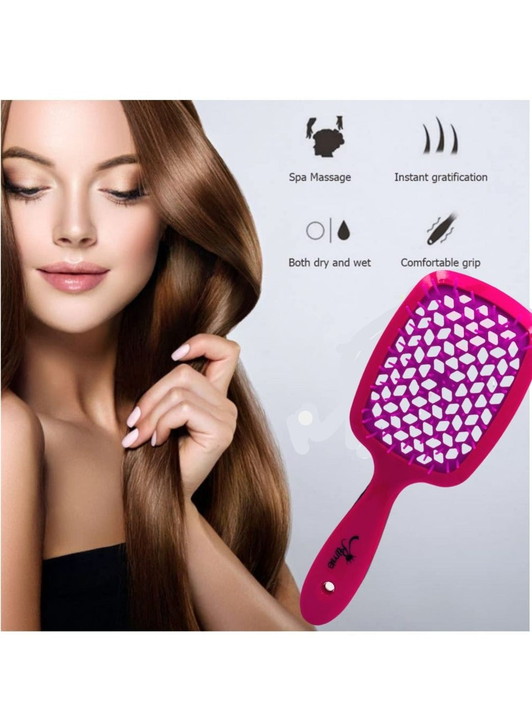 Hair Brush Professional Detangler Superbrush for Men and Women - Pink