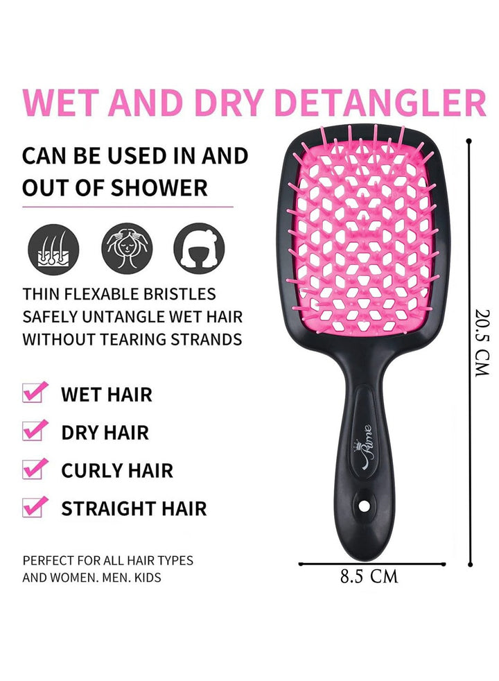 Hair Brush Professional Detangler Superbrush for Men and Women - Black Pink