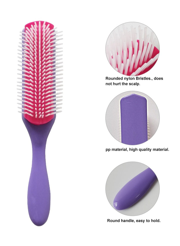 Detangling  Styling Curling Round Hair Brush - Purple Red