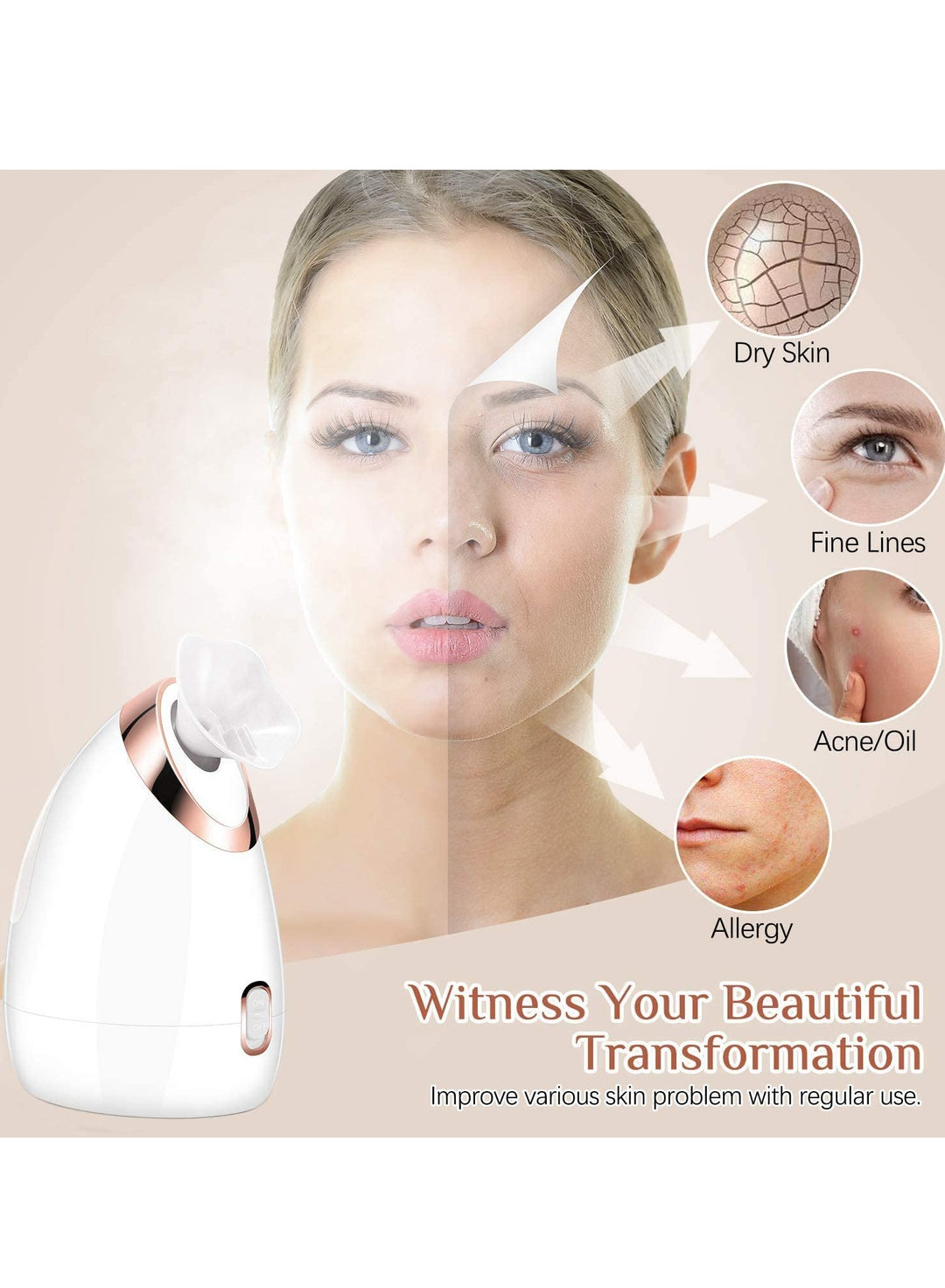 Face Steamer Hot Mist Moisturizing Sprayer Moisturizing Cleansing Pores