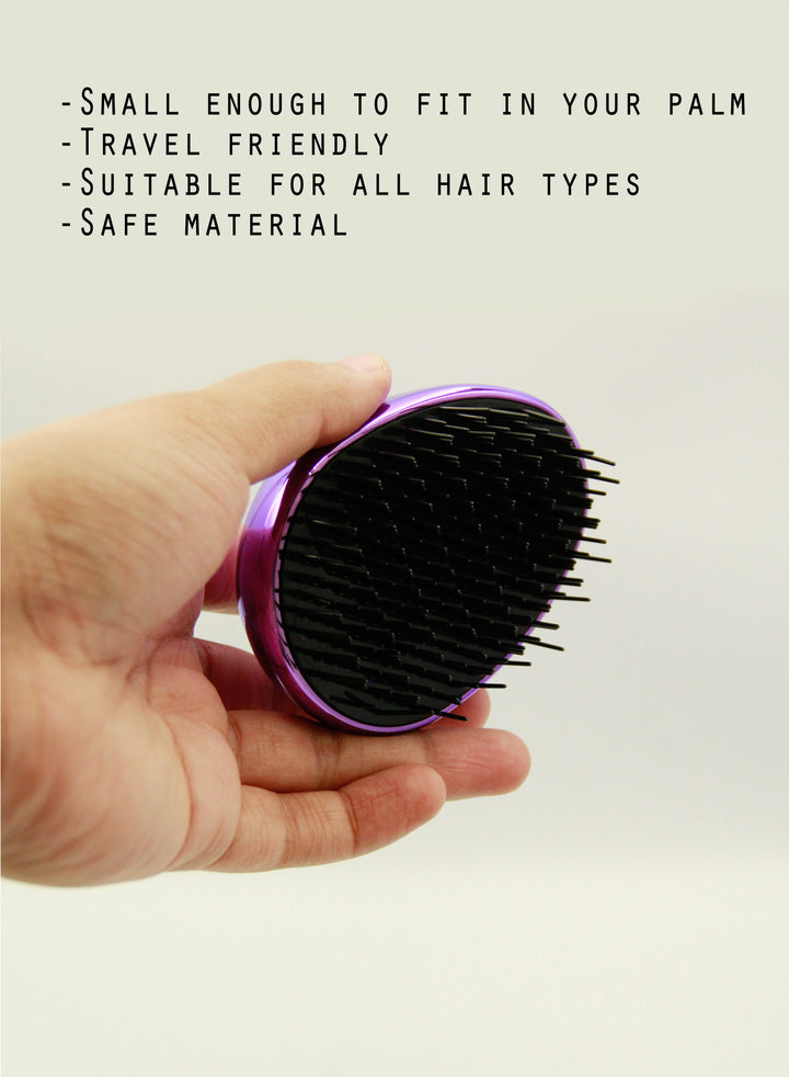 Mini Hair Brush Styling Detangler Hair Scalp Massage Comb - Purple