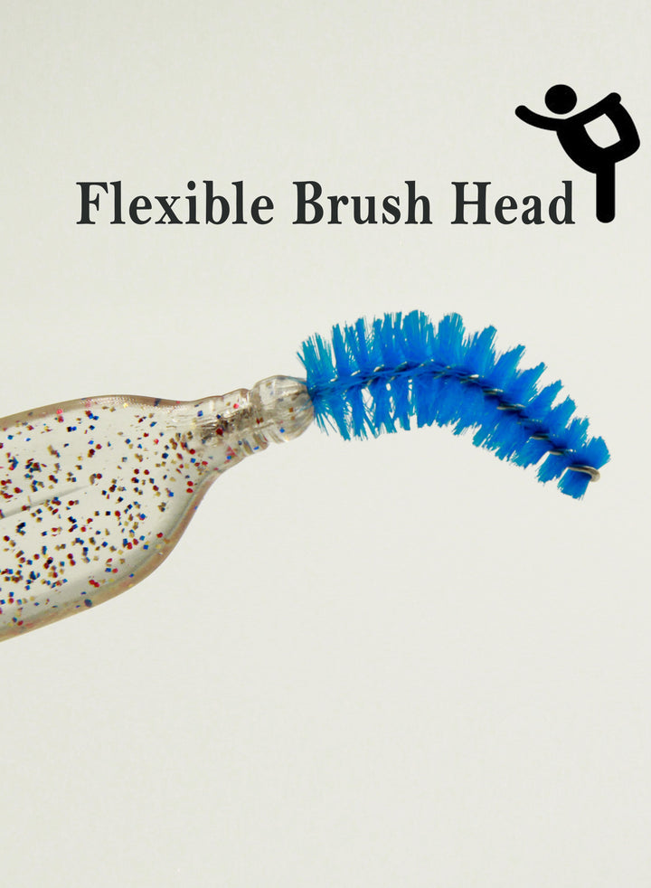 Feather Shape Crystal Shining Eyelash and Eyebrow Brush- Blue