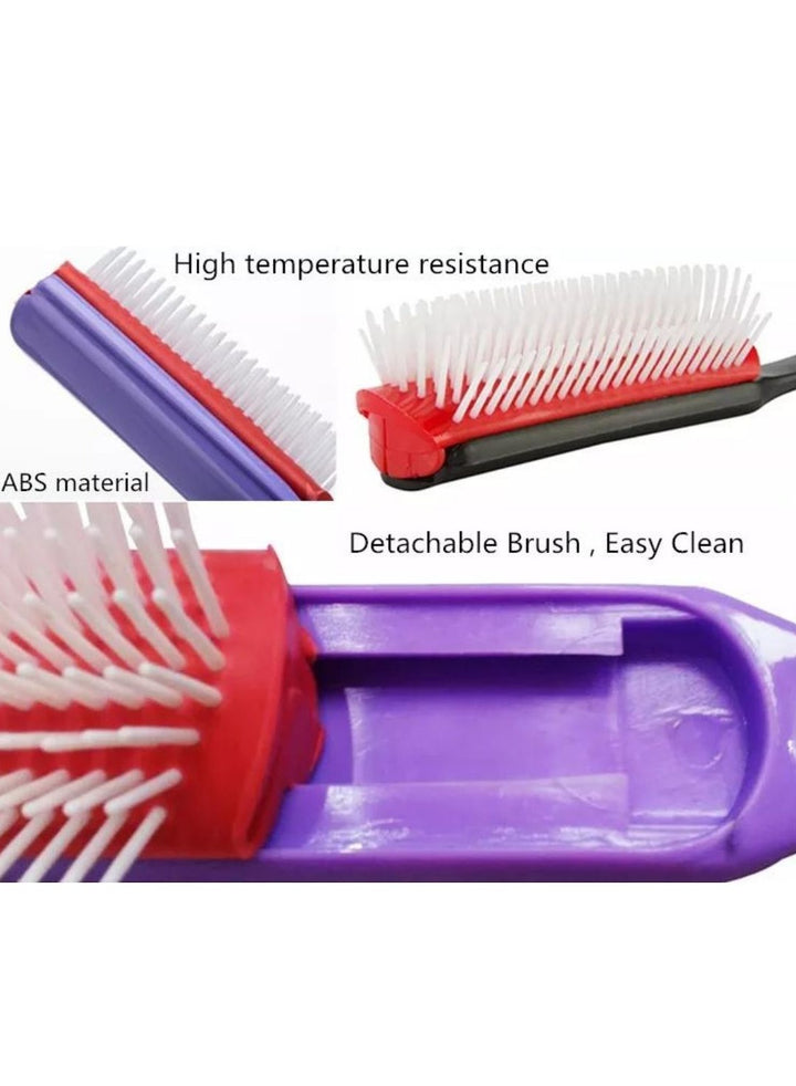 Detangling  Styling Curling Round Hair Brush - Purple Red