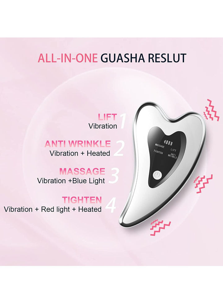 Electric Gua Sha Face Lift Device Plus Skin Scrubber Black Head Remover with 4 Modes