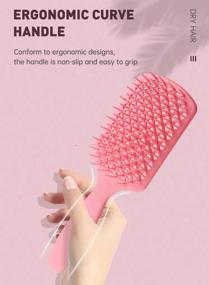 Wet Curly Detangling Hair Scalp Massage Comb- Pink